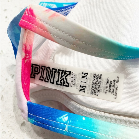 Victoria’s Secret PINK Swim Top MBikini Flounce Ruffle Crossback Multicolor - Picture 5 of 6